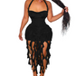 Sexys, figurbetontes rückenfreies Neckholder-Kleid