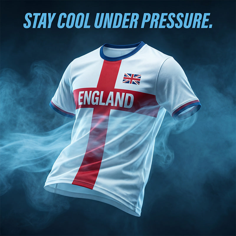 ⚽ England Fussball T-Shirt ✨ Oversize Relaxed Fit Kurzarmshirt mit großem Print | Lässiges Sport Freizeitshirt für Fans