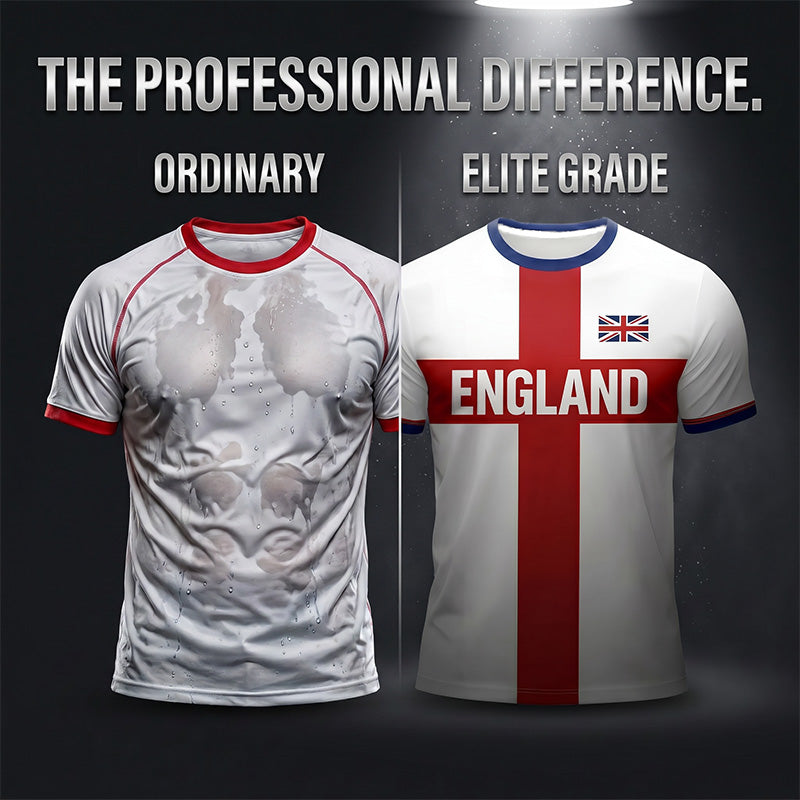 ⚽ England Fussball T-Shirt ✨ Oversize Relaxed Fit Kurzarmshirt mit großem Print | Lässiges Sport Freizeitshirt für Fans
