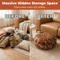 🛋️ 2‑i‑1 oppbevaringspuff – skjuler klær og tepper, premium kunstskinn, bohemsk mønster. Stilfull og praktisk! ✨🏠