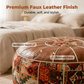 🛋️ 2‑i‑1 oppbevaringspuff – skjuler klær og tepper, premium kunstskinn, bohemsk mønster. Stilfull og praktisk! ✨🏠