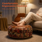 🛋️ 2‑i‑1 oppbevaringspuff – skjuler klær og tepper, premium kunstskinn, bohemsk mønster. Stilfull og praktisk! ✨🏠