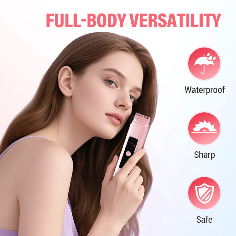 💖 Elektrischer Bikini- & Körpertrimmer ✨ Doppelkopf Rasierer für Haarentfernung | 2-in-1 Trimmkopf + Scherkopf für Körperpflege Zuhause