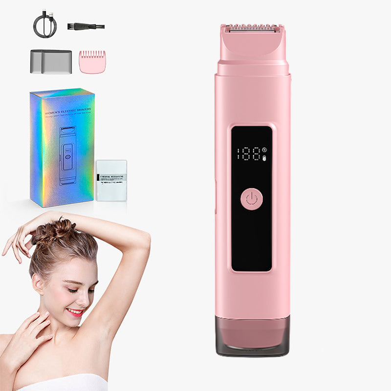 💖 Elektrischer Bikini- & Körpertrimmer ✨ Doppelkopf Rasierer für Haarentfernung | 2-in-1 Trimmkopf + Scherkopf für Körperpflege Zuhause