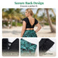 👙 Plus-Size Zweiteiler Swimdress ✨ Figurformender Bikini-Rock mit tropischem Print & Rüschenärmeln