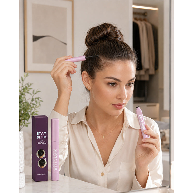 💜 Anti-Frizz Haar Finishing Stick ✨ Tragbarer Fixierstift gegen fliegende Härchen für glattes gepflegtes Haar
