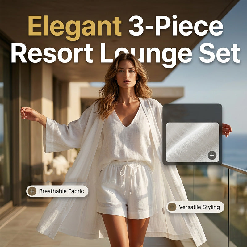Lässiges 3-teiliges Lounge-Set für Damen mit Cardigan