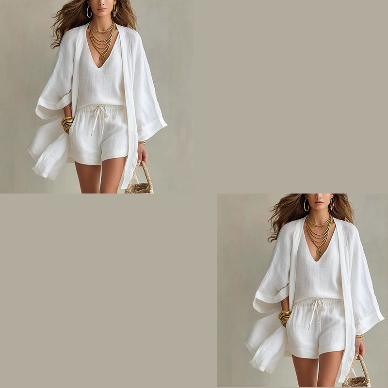 Lässiges 3-teiliges Lounge-Set für Damen mit Cardigan