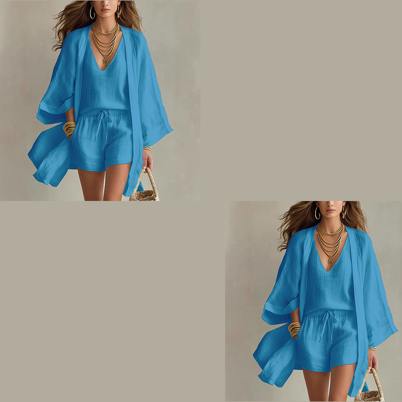 Lässiges 3-teiliges Lounge-Set für Damen mit Cardigan