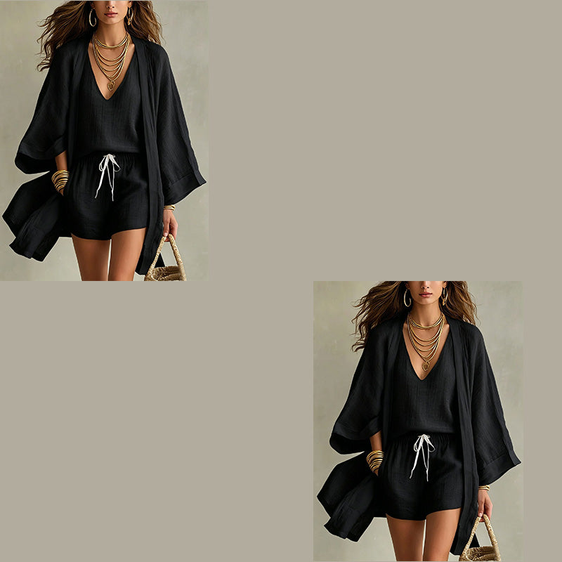 Lässiges 3-teiliges Lounge-Set für Damen mit Cardigan