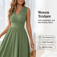 💚 Elegantes ärmelloses V-Ausschnitt A-Linien Kleid ✨ Sommerliches Midi-Kleid mit Taillenbund für einen femininen Look