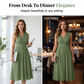 💚 Elegantes ärmelloses V-Ausschnitt A-Linien Kleid ✨ Sommerliches Midi-Kleid mit Taillenbund für einen femininen Look