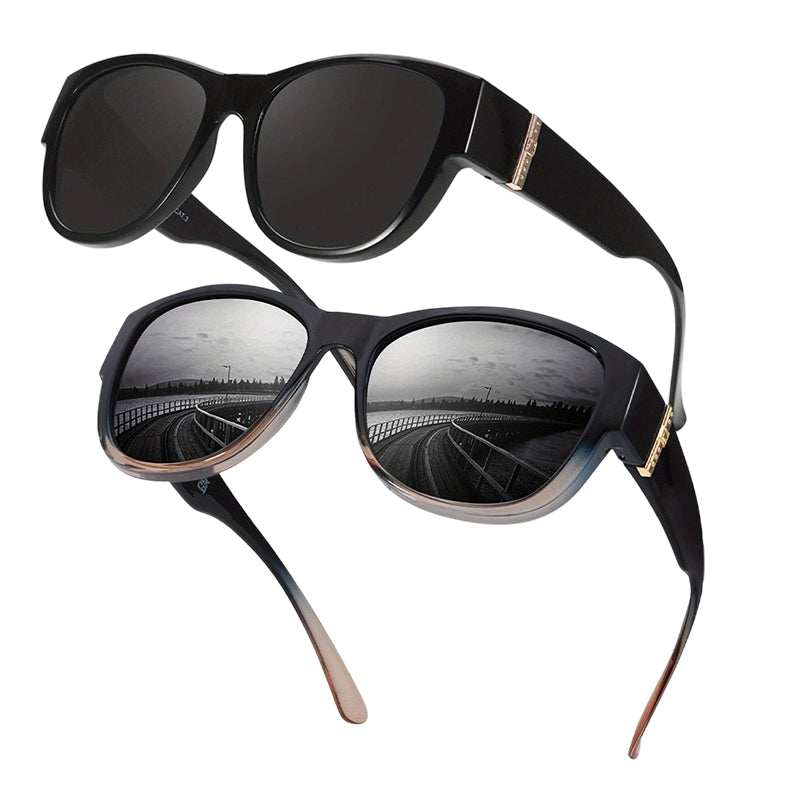 ⏰ Nur noch heute 50% Rabatt! 🕶️ Damen übergroße polarisierte Überbrillen Sonnenbrille | Modischer großer Rahmen, passt über jede Korrekturbrille für Autofahren, Urlaub & Stadtspaziergänge ✨