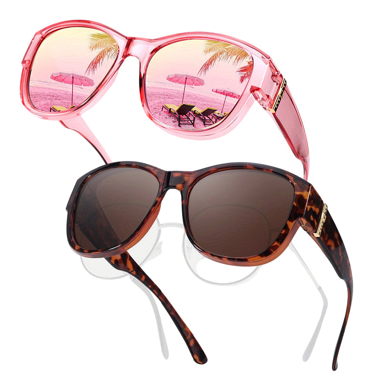 ⏰ Nur noch heute 50% Rabatt! 🕶️ Damen übergroße polarisierte Überbrillen Sonnenbrille | Modischer großer Rahmen, passt über jede Korrekturbrille für Autofahren, Urlaub & Stadtspaziergänge ✨
