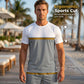 🏃‍♂️ Atmungsaktives Herren Sport & Freizeit Set ✨ Color-Block T-Shirt & Shorts für Fitness, Laufen & Alltag