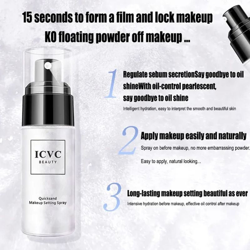 ⏰ Nur noch heute 50% Rabatt! 🥳💞 ICVC mattierendes wasserfestes Make-up Fixierspray | Über 50.000 verkaufte Flaschen, langanhaltend gegen Glanz, Schweiß & Verschmieren ✨