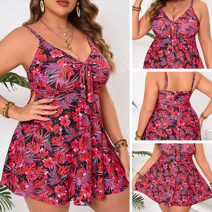 Damen-Set: Mini-Badekleid mit Spaghettiträgern & Bikinihose
