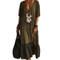 Bohemian gestuftes Maxikleid mit Leopardenmuster