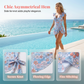 Figurformendes Badekleid mit Blumenmuster
