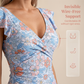 Figurformendes Badekleid mit Blumenmuster