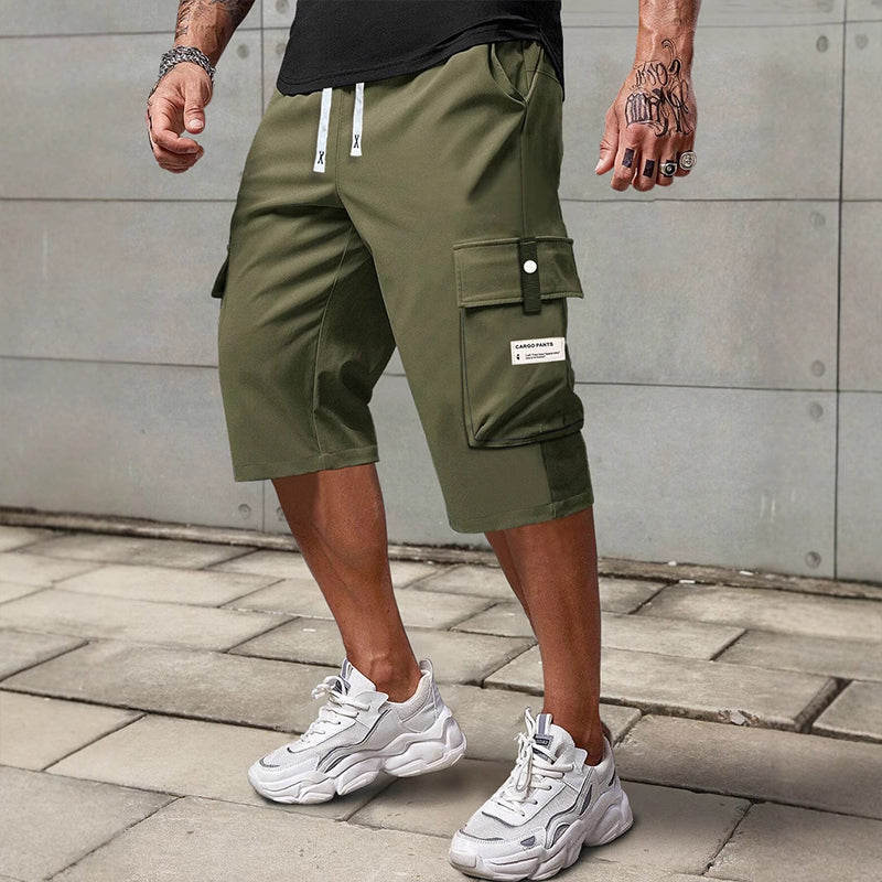 👖 Herren 3/4 Cargo-Shorts mit Kordelzug ✨ Lockerer Geradeschnitt für Freizeit & Sport