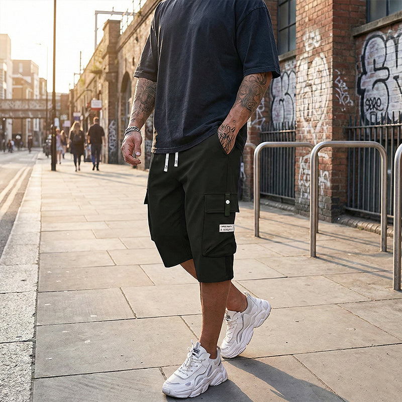 👖 Herren 3/4 Cargo-Shorts mit Kordelzug ✨ Lockerer Geradeschnitt für Freizeit & Sport
