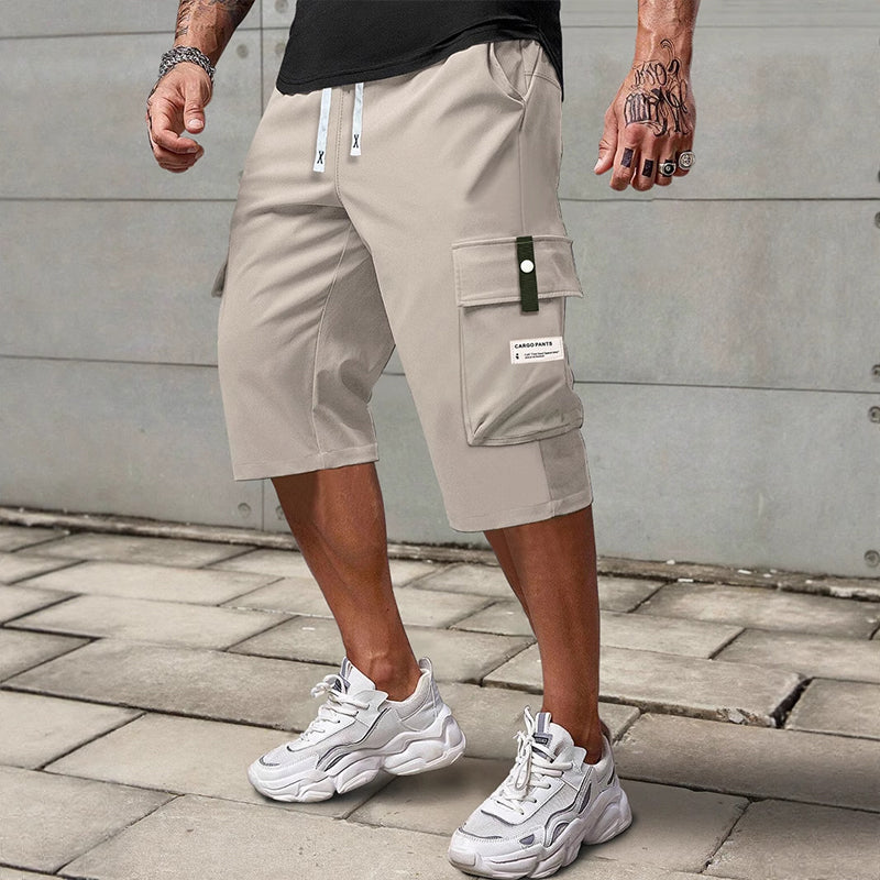 👖 Herren 3/4 Cargo-Shorts mit Kordelzug ✨ Lockerer Geradeschnitt für Freizeit & Sport
