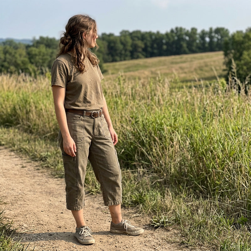 👖 Neu! Damen Everyday Comfort Cargo Capri-Hose | Lockerer Relaxed Fit, Bequeme 7/8-Länge mit Taschen