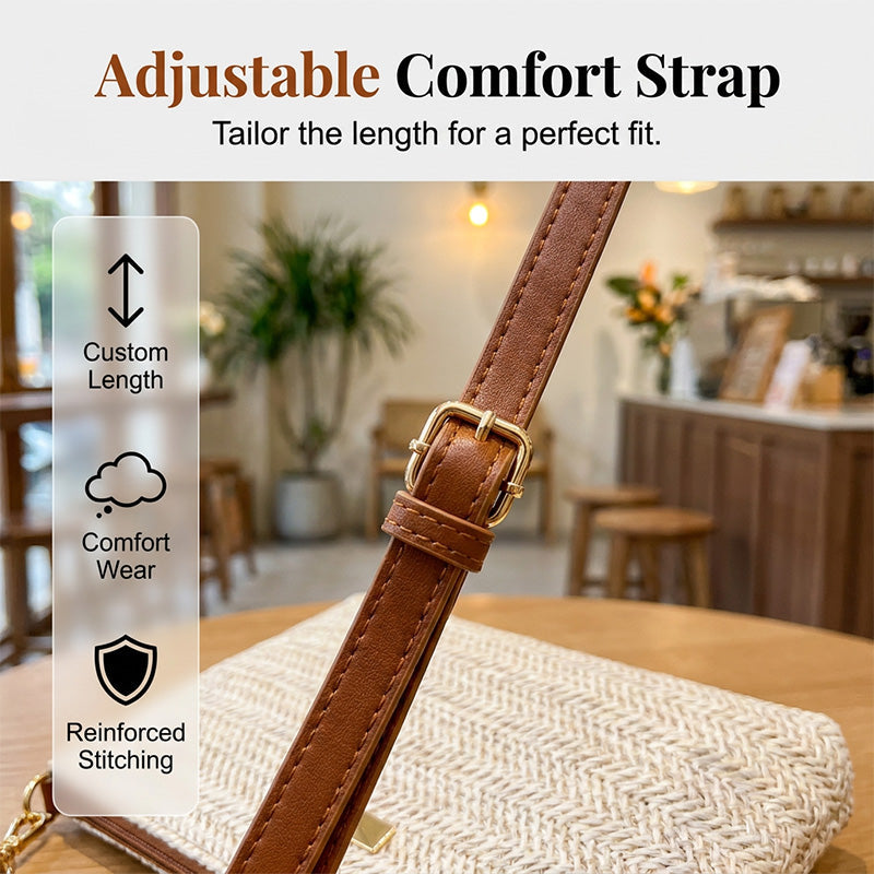 ⏰ Nur noch heute 50% Rabatt! 👜 2026 Moderne geflochtene Strohtasche – Multifunktional als Umhängetasche, Clutch & Einkaufstasche für Strand, Sommer & Urlaub ☀️