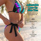 Neckholder-Bikini-Set für Damen mit farbenfrohem Schmetterlingsprint