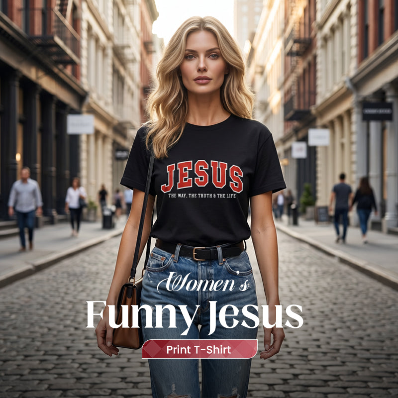Lustiges T-Shirt für Damen mit Jesus-Print