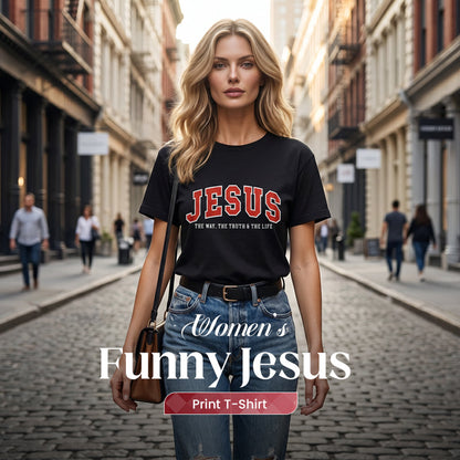Lustiges T-Shirt für Damen mit Jesus-Print