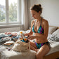 Neckholder-Bikini-Set für Damen mit farbenfrohem Schmetterlingsprint