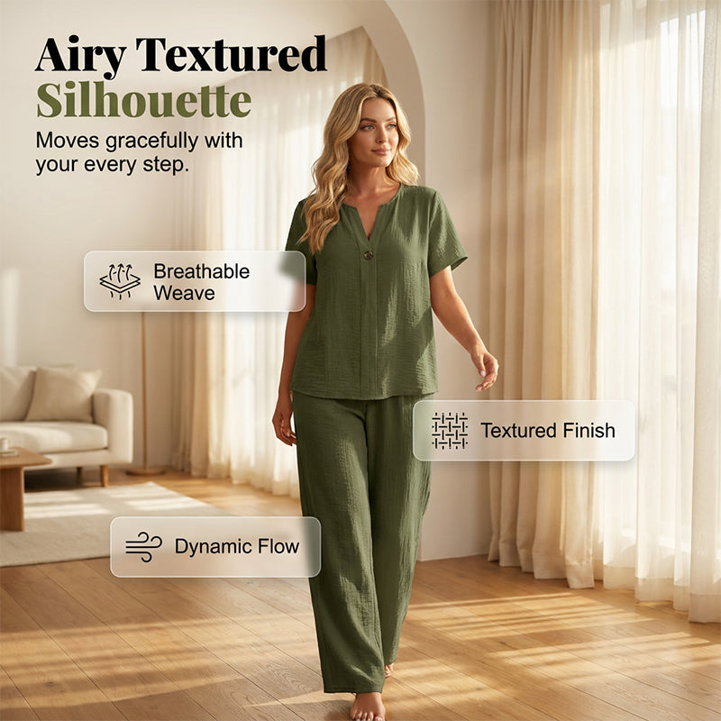 Damen 2-teiliges Freizeit-Set: Oberteil und Hose