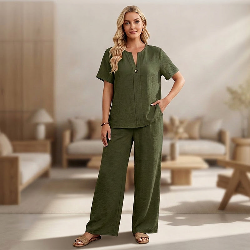 Damen 2-teiliges Freizeit-Set: Oberteil und Hose