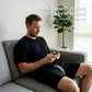 Herren 2-teiliges Freizeit-Set: T-Shirt und Shorts mit Kordelzug