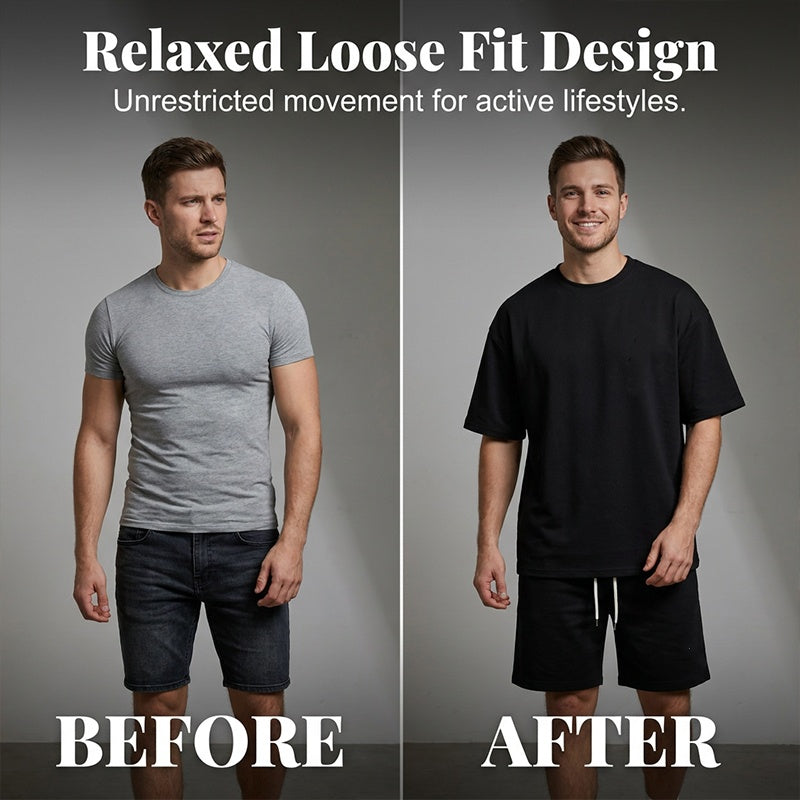Herren 2-teiliges Freizeit-Set: T-Shirt und Shorts mit Kordelzug