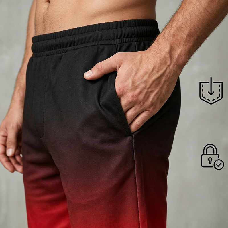 Herren-Set mit Farbverlauf: T-Shirt und Shorts