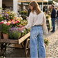 ⏰ Nur noch heute 50% Rabatt! 👖 Damen Wide-Leg Jeans mit aufgesetzten Taschen | Figur-schmeichelnd Premium Denim mit elastischem Stretch, bequemer Alltagsjeans für jeden Anlass ✨