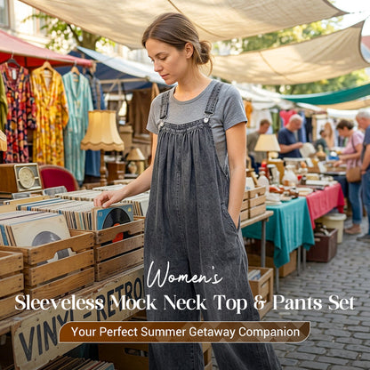 👖Versandkostenfrei⏰ Nur noch heute 50% Rabatt! ❣️ NEU eingetroffen! Locker geschnittene Damen Denim Latzhose mit Wide-Leg-Beinen | Super bequem & modisch für Sommer, Freizeitausflüge und Urlaub ✨