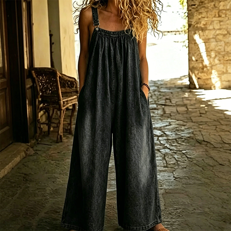 👖Versandkostenfrei⏰ Nur noch heute 50% Rabatt! ❣️ NEU eingetroffen! Locker geschnittene Damen Denim Latzhose mit Wide-Leg-Beinen | Super bequem & modisch für Sommer, Freizeitausflüge und Urlaub ✨