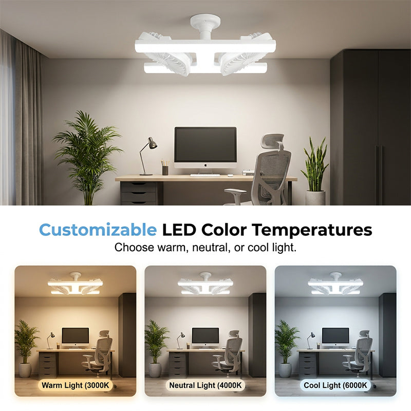 🌬️ 50 % RABATT FÜR BEGRENZTE ZEIT! 💡 Doppelkopf Deckenventilator mit LED Beleuchtung – Einstellbare Lüfterköpfe, leiser Motor & Fernbedienung für Wohn- und Schlafzimmer