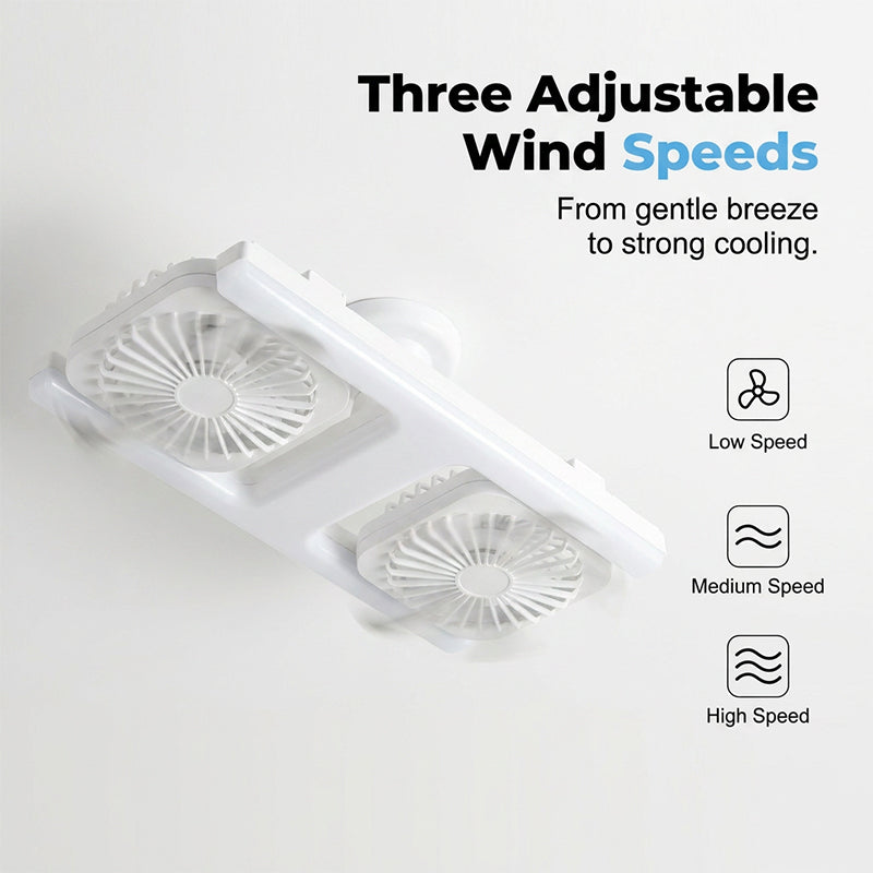 🌬️ 50 % RABATT FÜR BEGRENZTE ZEIT! 💡 Doppelkopf Deckenventilator mit LED Beleuchtung – Einstellbare Lüfterköpfe, leiser Motor & Fernbedienung für Wohn- und Schlafzimmer