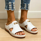 ⏰ Nur noch heute 50% Rabatt! 👡 Damen Zehenfreie Keilsandalen mit leichtem EVA-Sohle & dekorativem Metallverschluss | Bequeme Sommersandalen für Strand, Stadtbummel & Alltag ☀️