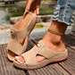 ⏰ Nur noch heute 50% Rabatt! 👡 Damen Zehenfreie Keilsandalen mit leichtem EVA-Sohle & dekorativem Metallverschluss | Bequeme Sommersandalen für Strand, Stadtbummel & Alltag ☀️