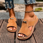 ⏰ Nur noch heute 50% Rabatt! 👡 Damen Zehenfreie Keilsandalen mit leichtem EVA-Sohle & dekorativem Metallverschluss | Bequeme Sommersandalen für Strand, Stadtbummel & Alltag ☀️