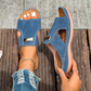 ⏰ Nur noch heute 50% Rabatt! 👡 Damen Zehenfreie Keilsandalen mit leichtem EVA-Sohle & dekorativem Metallverschluss | Bequeme Sommersandalen für Strand, Stadtbummel & Alltag ☀️