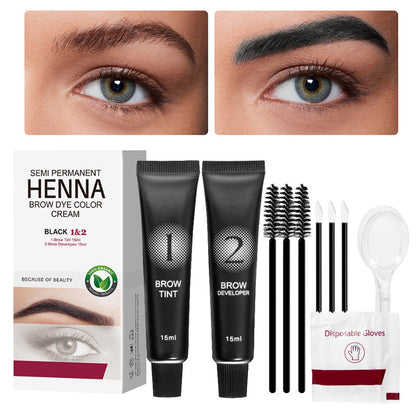 ⏰ Nur noch heute 50% Rabatt! 🖌️ 2-in-1 Henna Färbeset für Augenbrauen & Wimpern | Semi-permanente natürliche Farbcreme mit komplettem Zubehör für einfache Anwendung zu Hause ✨