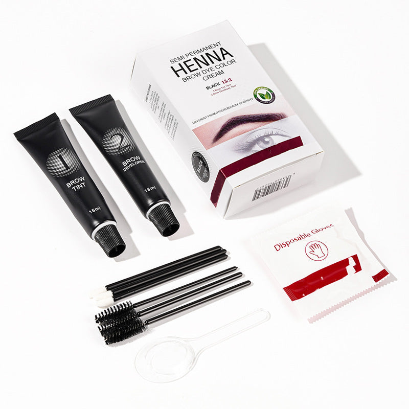 ⏰ Nur noch heute 50% Rabatt! 🖌️ 2-in-1 Henna Färbeset für Augenbrauen & Wimpern | Semi-permanente natürliche Farbcreme mit komplettem Zubehör für einfache Anwendung zu Hause ✨