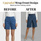 ⏰ Nur noch heute 50% Rabatt! 🎉 Modische asymmetrische Damen Shorts aus Jeans-Stoff | Wickel-Front Design, elastischer Komfortstoff mit praktischen Seitentaschen für Stadt & Sommerausflüge ✨